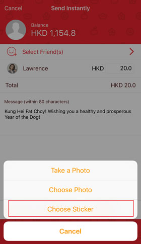 3. Select your O! ePay friends, set any eLaisee amount you wish, add your greetings & festive sticker