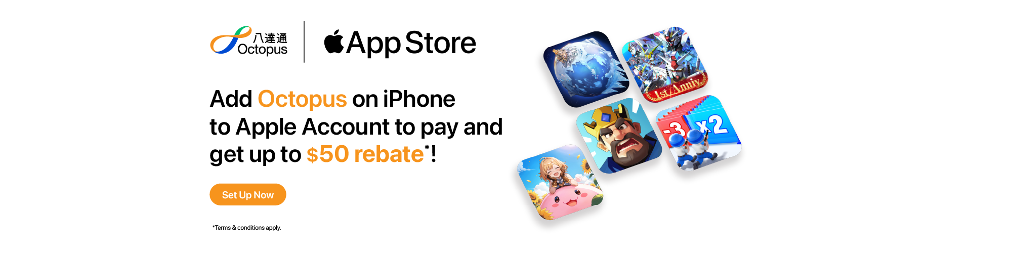 Add Octopus on iPhone to Apple Account to earn $50!